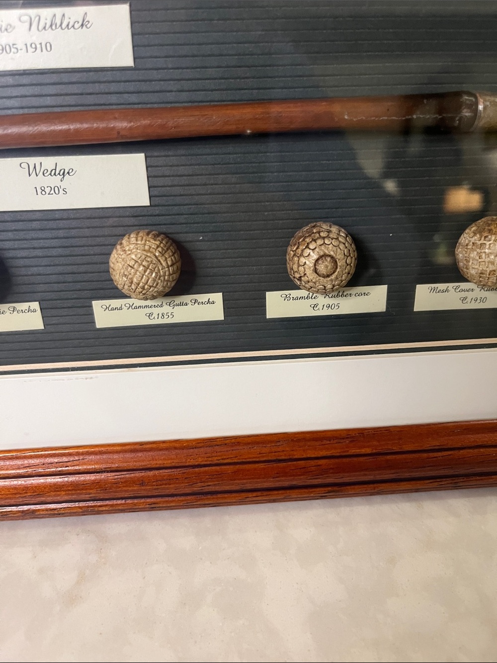 Framed History of Golf Evolution of Clubs Irons Balls Shadow Box Display Vintage - Picture 9 of 13